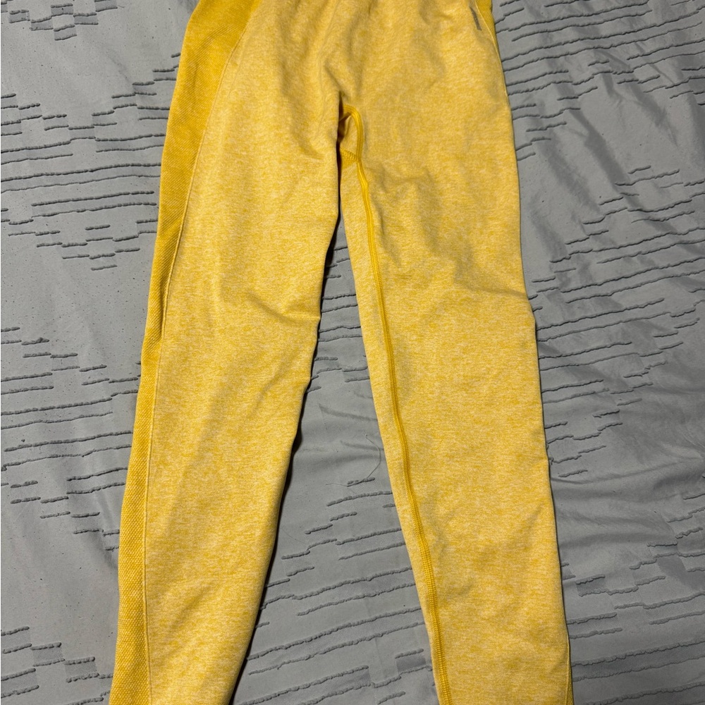 Gymshark Yellow Leggings Vibrant Full-Length Slim Fit